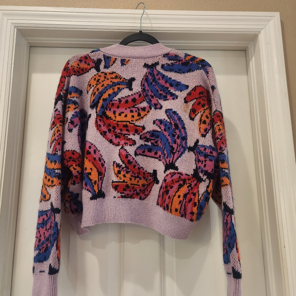 FARM Rio Pink Multicolor Banana Print Button-Up Cardigan - Picture 3 of 9